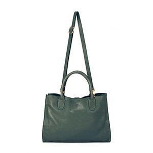 100% Leather Satchel Tote (Green)